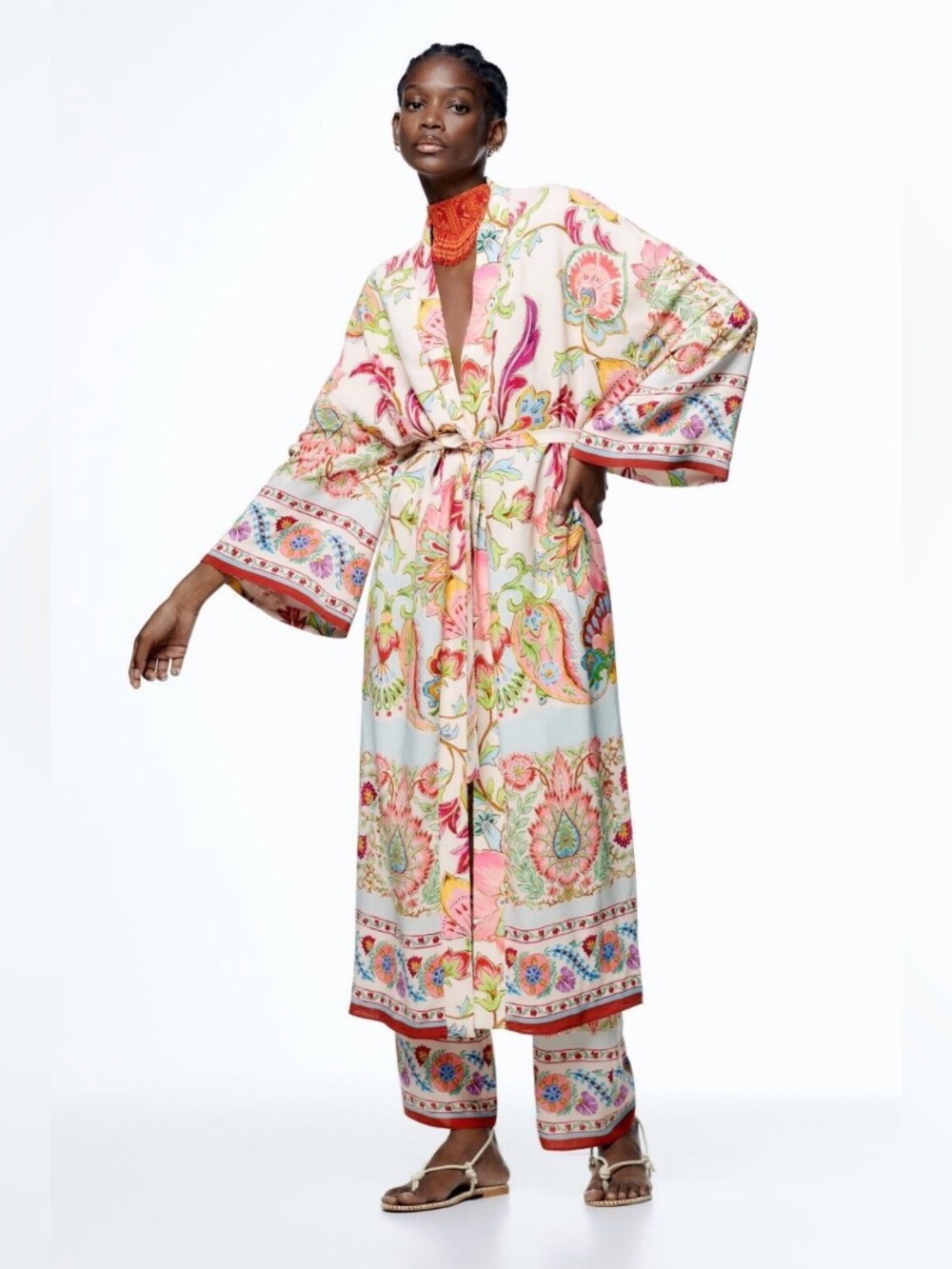 Zara Floral Duster Kimono Size XS Resort Wear